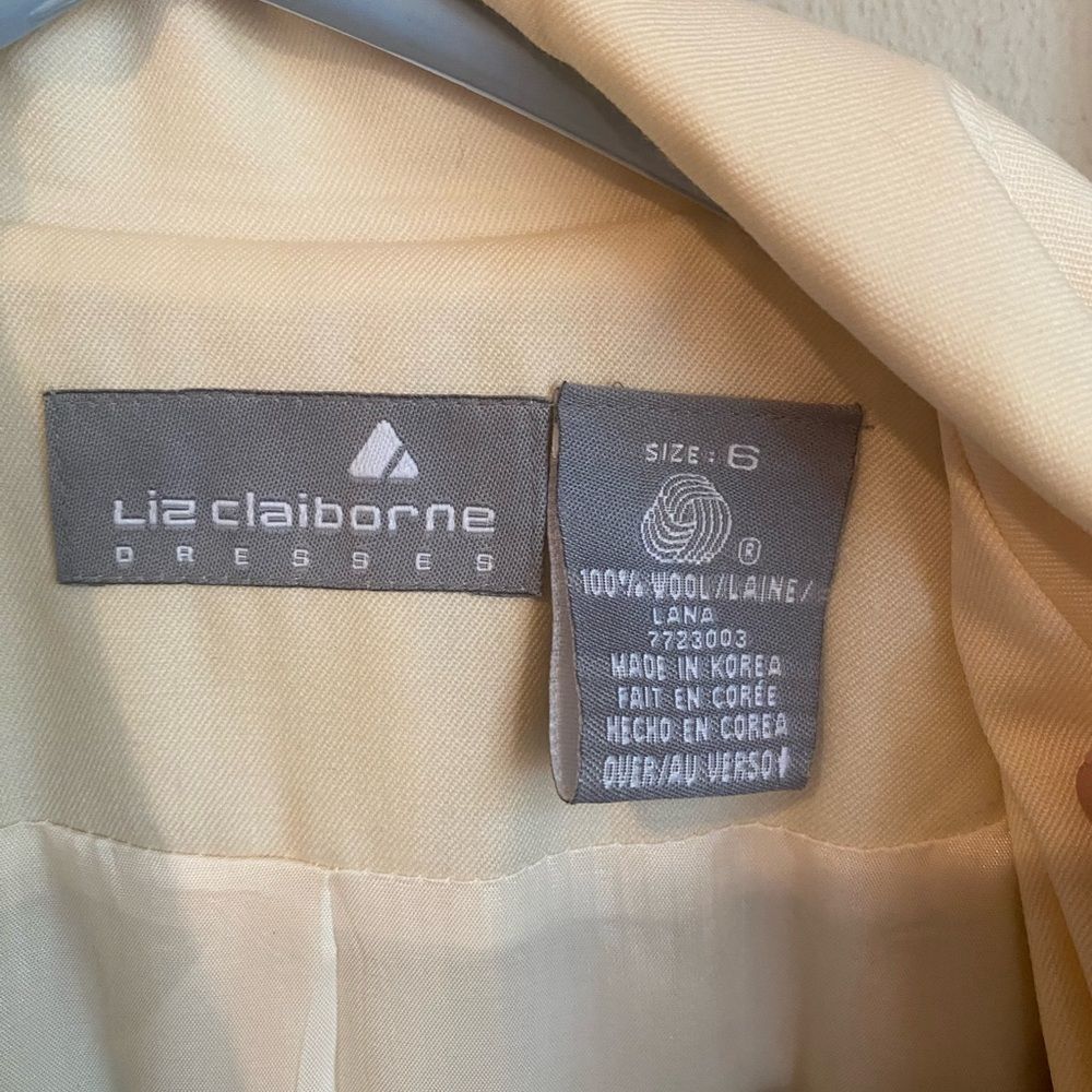 Vintage Liz Claiborne 100% wool ivory coat dress - size 6 - Picture 3 of 10